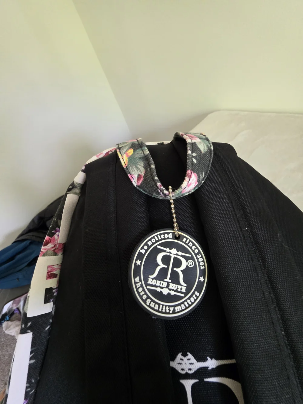 Miami Beach Floral Print Backpack - Black/Pink